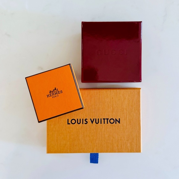 Louis Vuitton LV Drawer Style Saffron Orange Jewelry Gift Box, Blue Pull Tab - Picture 15 of 17